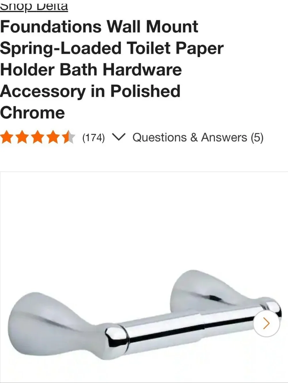 Delta Foundations Toilet Paper Holder - Chrome Finish - FND50-PC